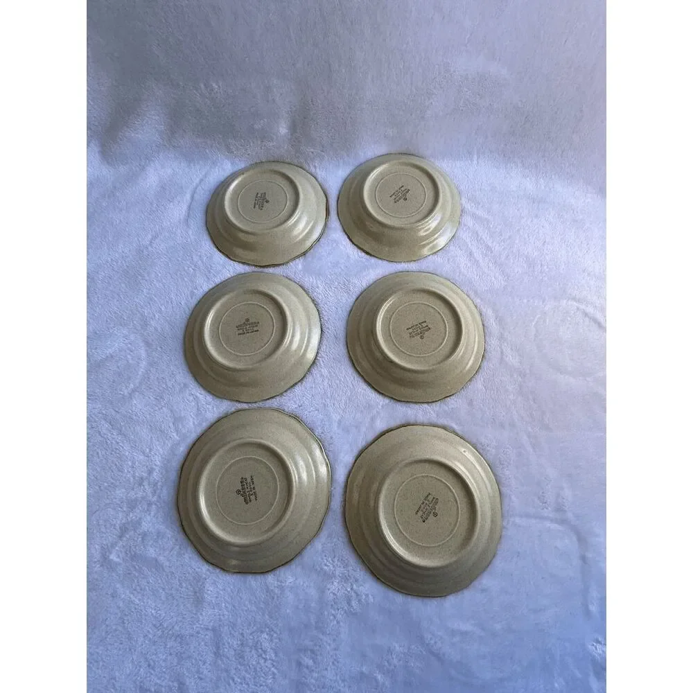 Vintage Mikasa Whole Wheat E8000 Saucer Plate Set of Six, 6